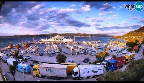 Orebić riva i trajekt - time lapse Live Cam Croatia